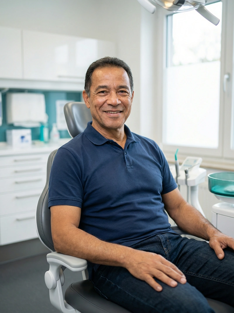 Patient smiling after full mouth reconstruction at myDental