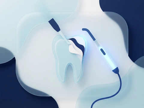 Dental bonding procedure illustration