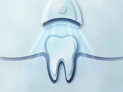 Professional teeth whitening treatment illustration