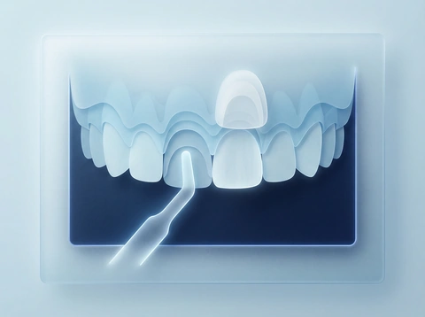 Gum contouring combined with veneer placement